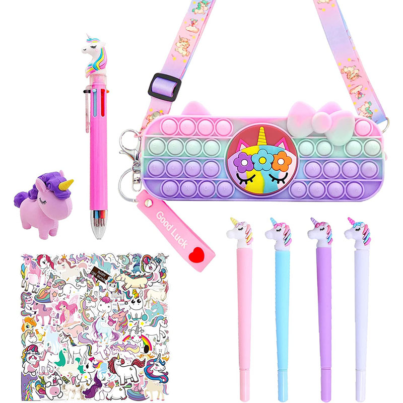 Unicorn Pencil Case Кыздар үчүн Unicorn стационардык топтому